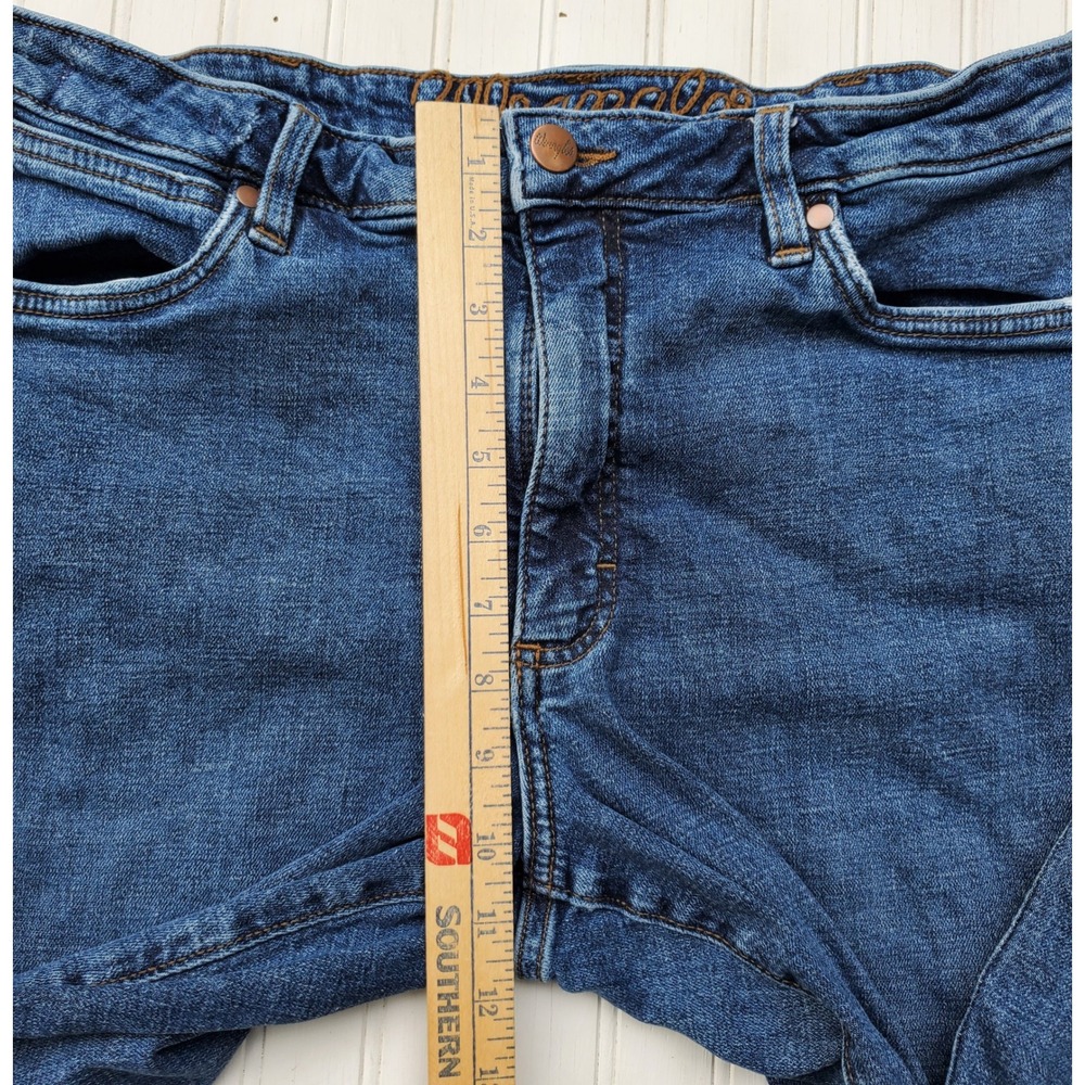 Wrangler Retro Womens High Rise Trouser Jeans Blue Wide Leg Denim Medium Wash - Picture 2 of 6